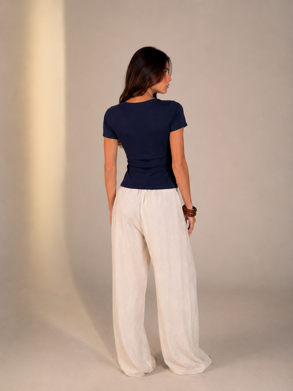 NAVY BUTTON TOP