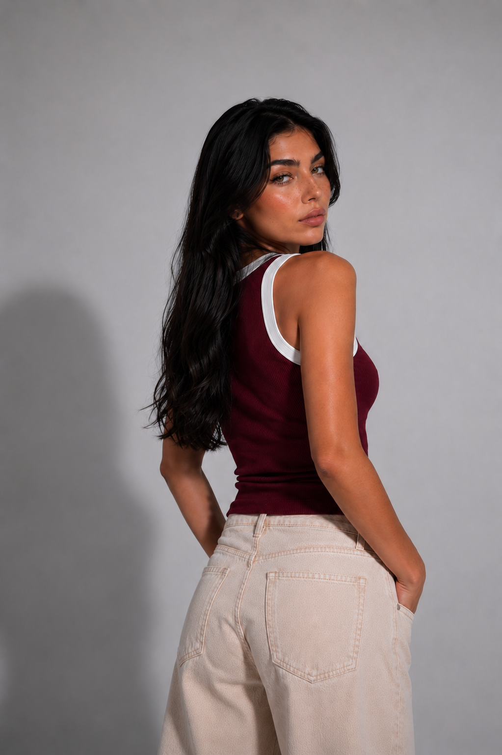 LAYER BURGANDY TANK TOP