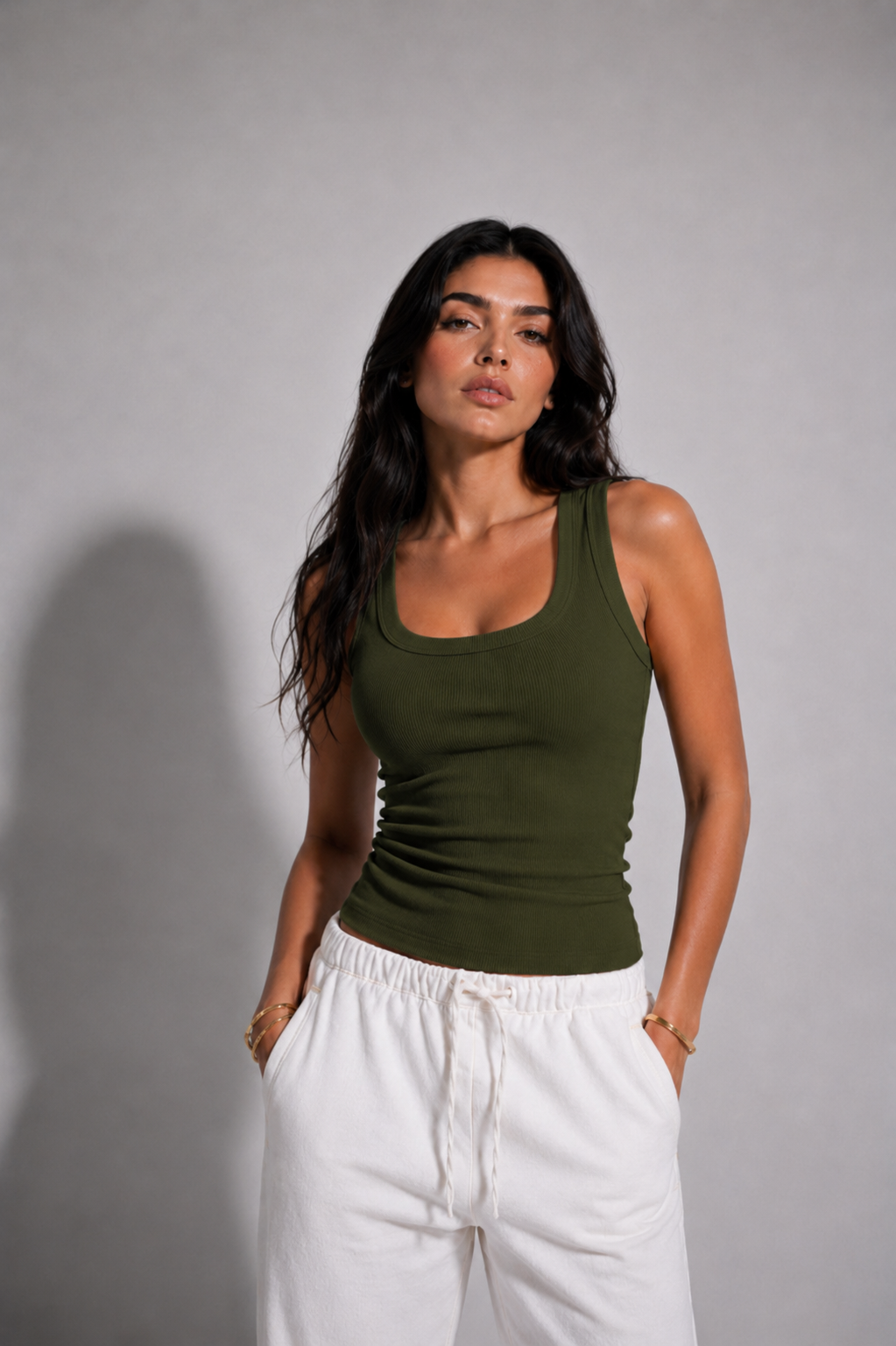 OLIVE GREEN TANK TOP