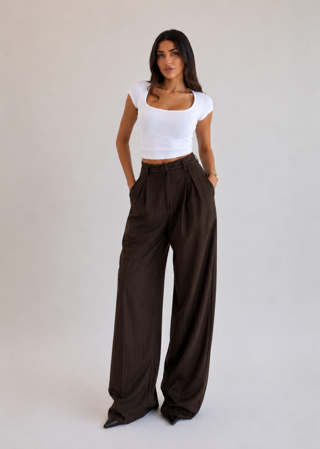 BROWN STRIPED PANTS