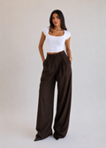 BROWN STRIPED PANTS