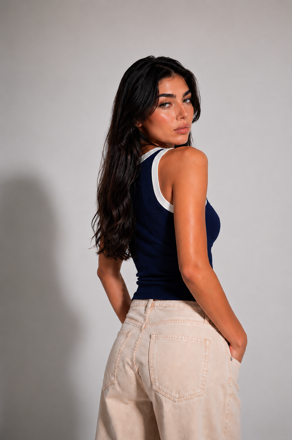 LAYER NAVY TANK TOP