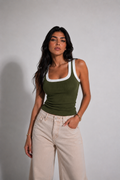 LAYER OLIVE GREEN TANK TOP