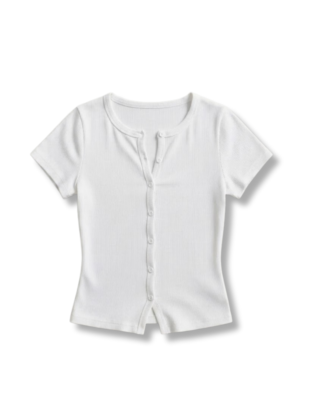 WHITE BUTTON TOP
