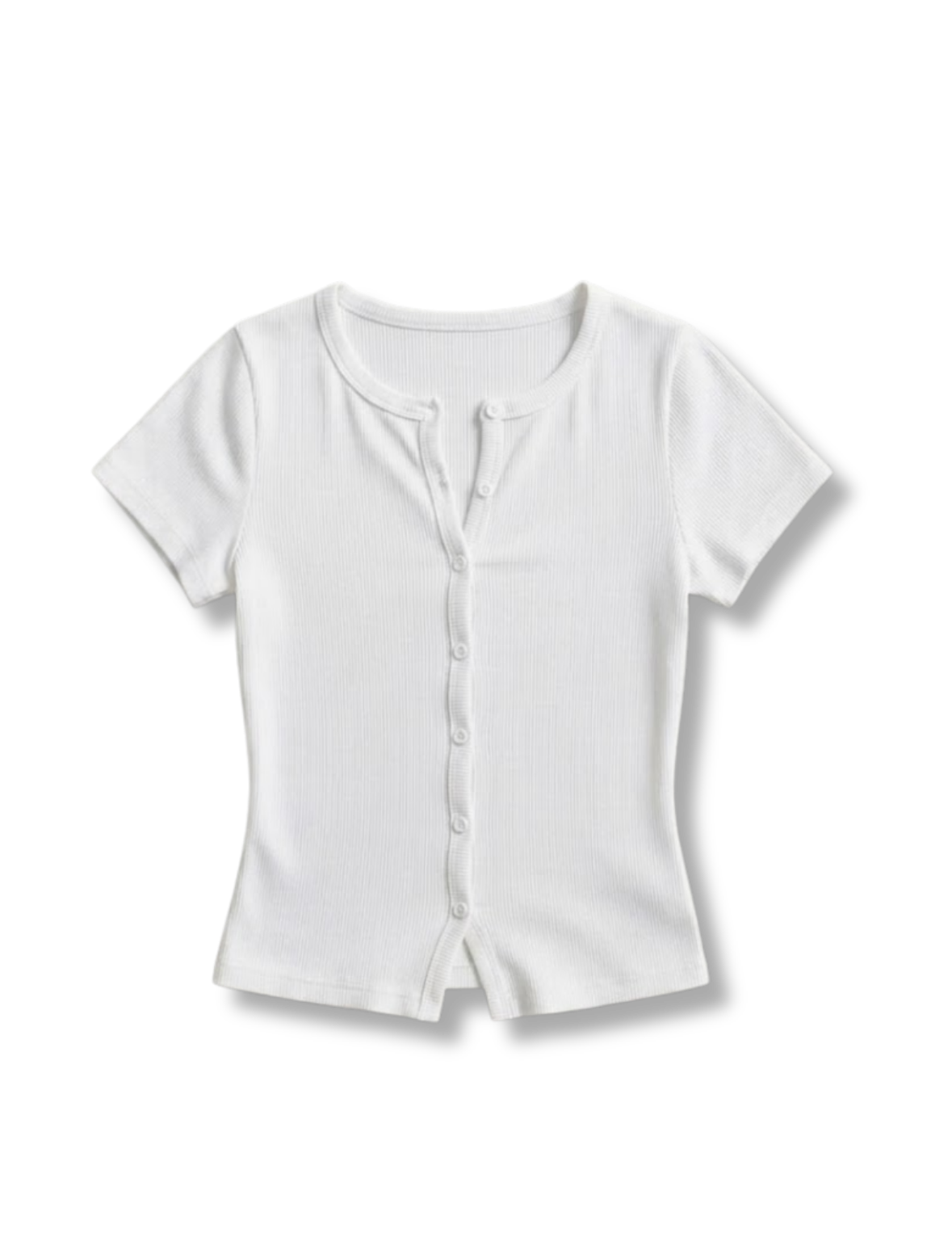 WHITE BUTTON TOP