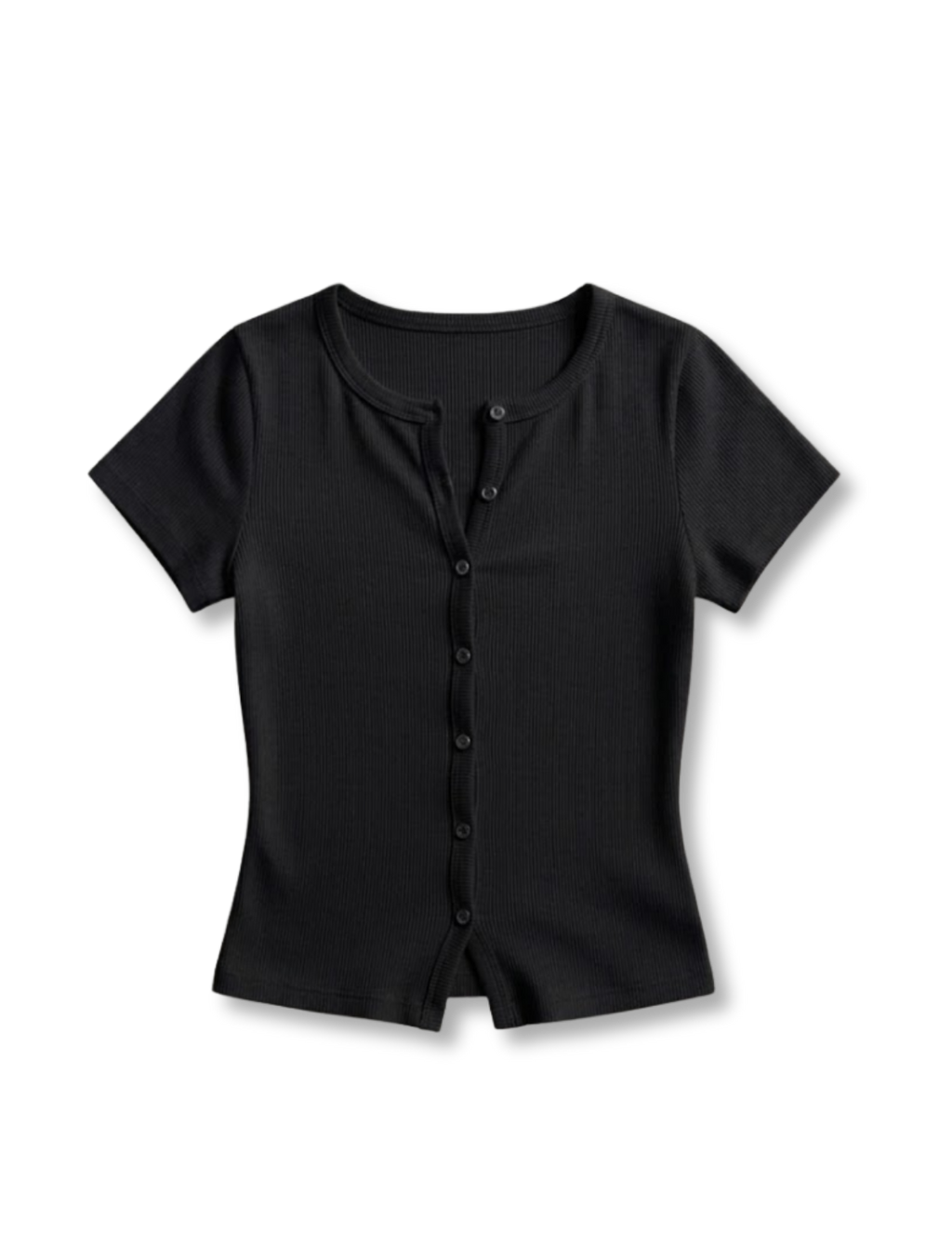 BLACK BUTTON TOP