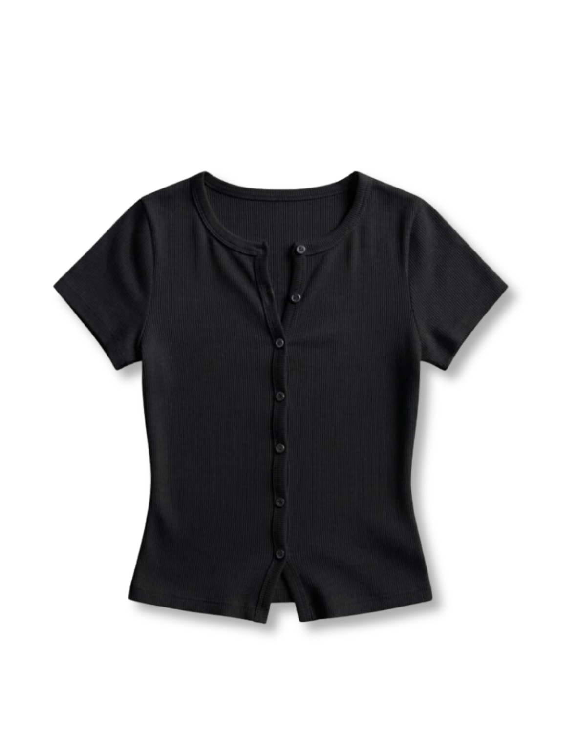 BLACK BUTTON TOP