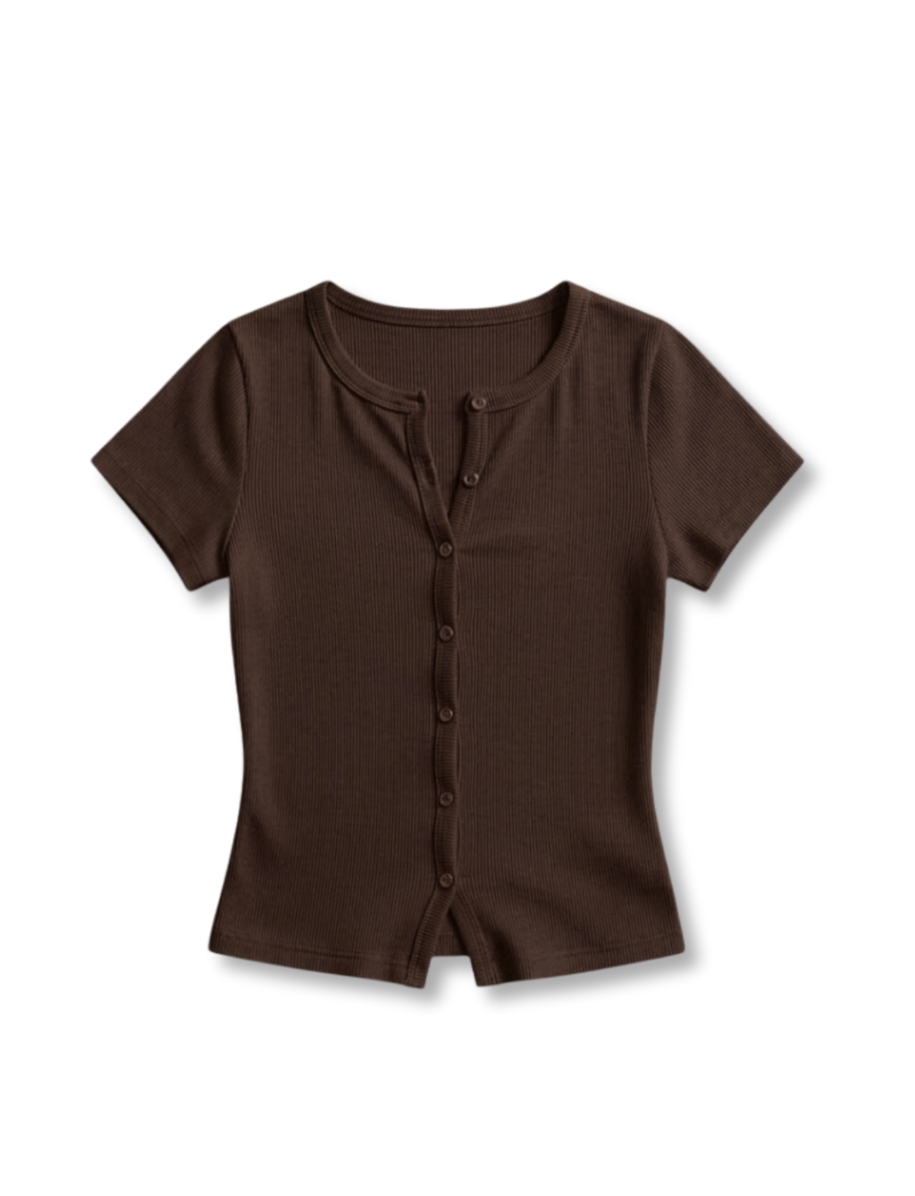 BROWN BUTTON TOP