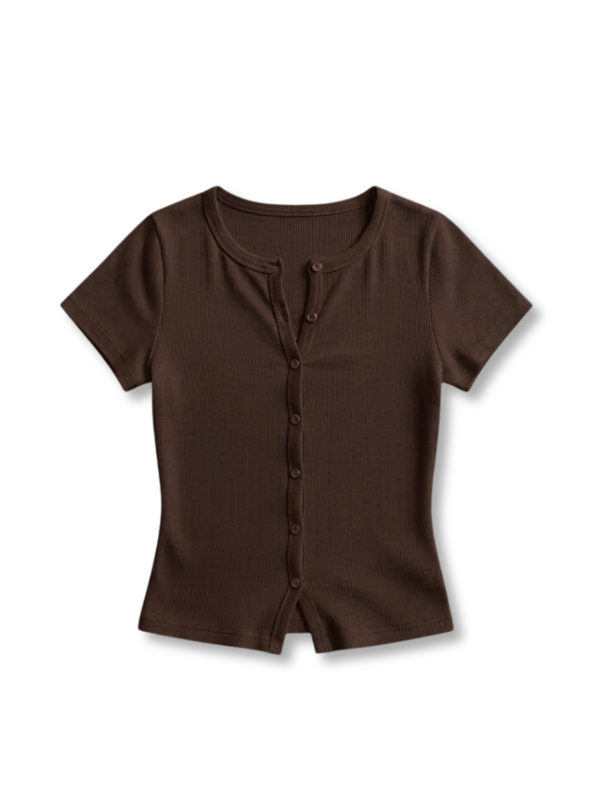 BROWN BUTTON TOP