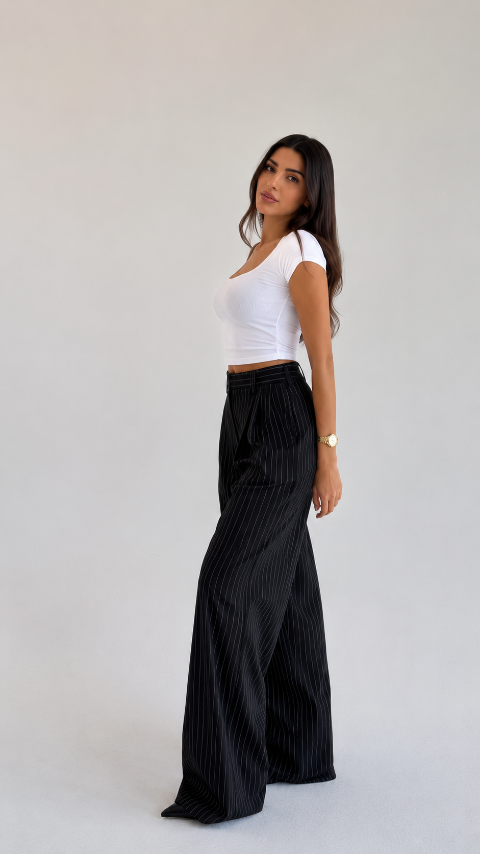 BLACK STRIPED PANTS