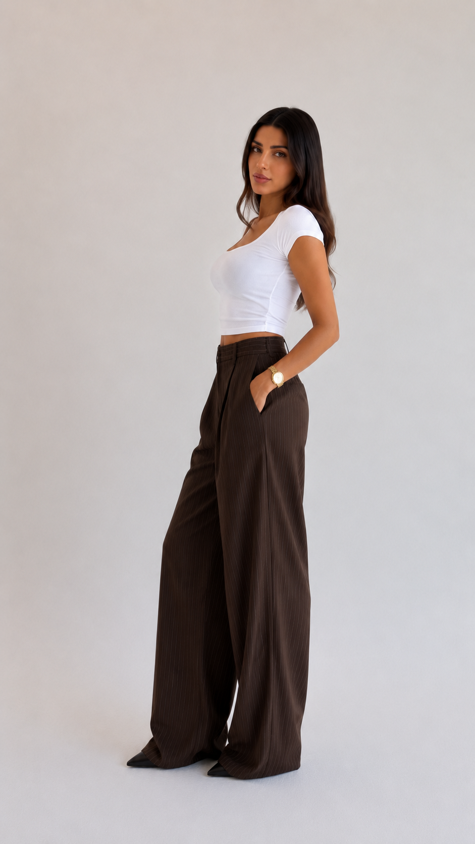 BROWN STRIPED PANTS