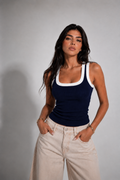 LAYER NAVY TANK TOP